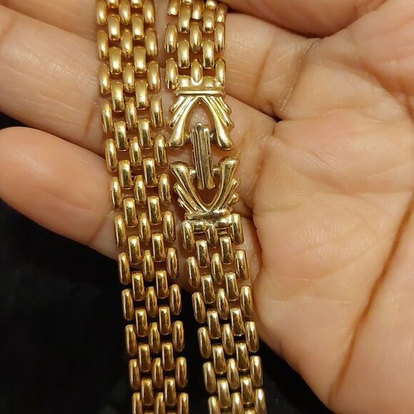 1970s Park Lane Panther Link Chain Choker Statement Necklace Winged Pendant - Picture 7 of 8